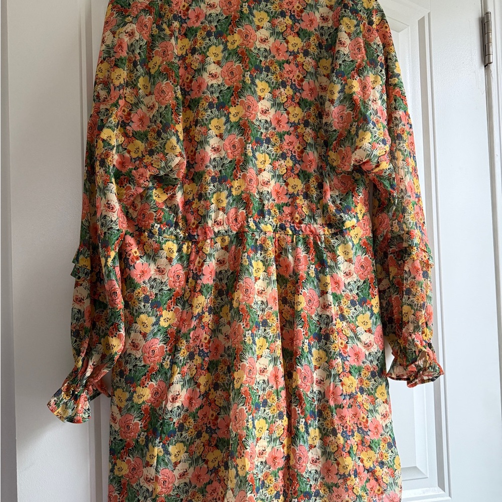 Sezane Floral Long Sleeve Dress - Picture 2 of 4
